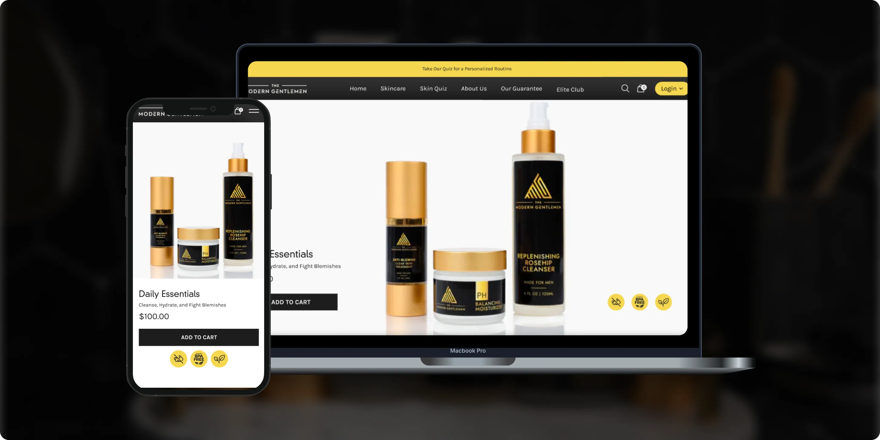 The Modern Gentlemen case study screenshot
